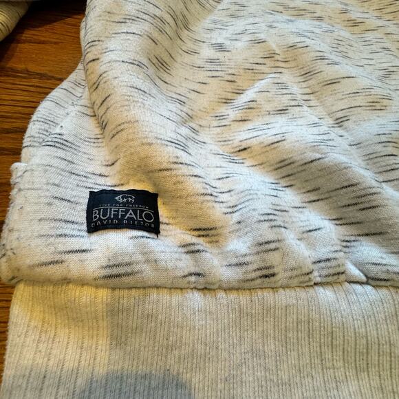 Buffalo David Bitton Francel Men's XL Sherpa Lined Zip Up Sweater White Black - Picture 7 of 15